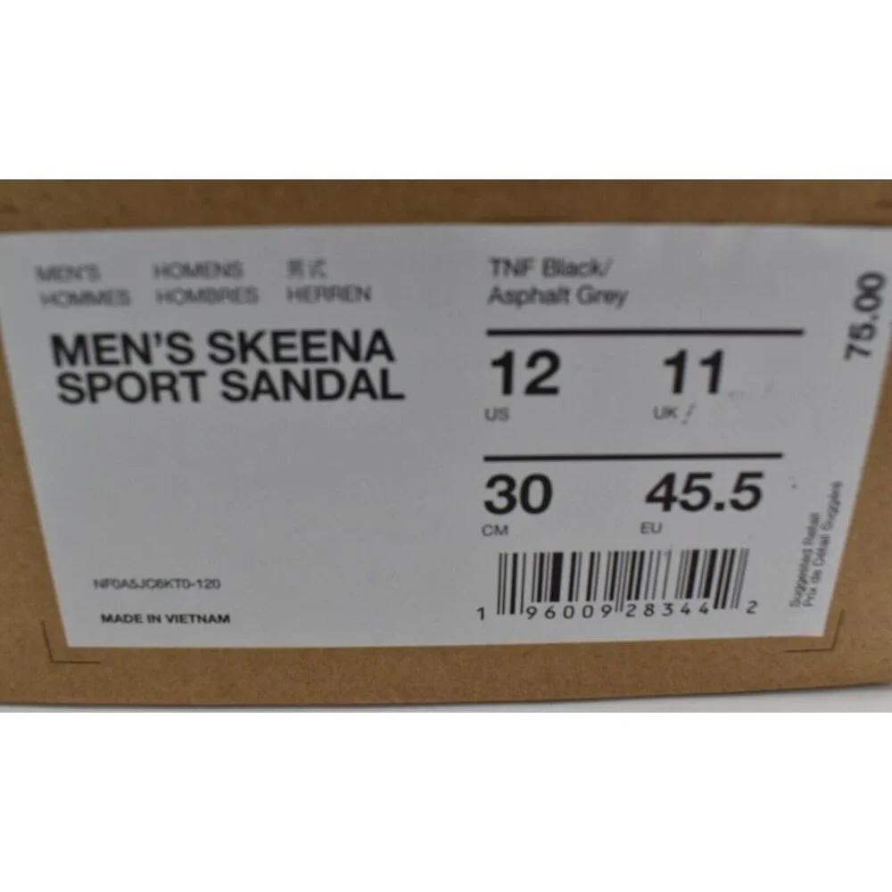 The North Face Mens Size 12‎ Skeena Sport Black Grey Sandals Shoes